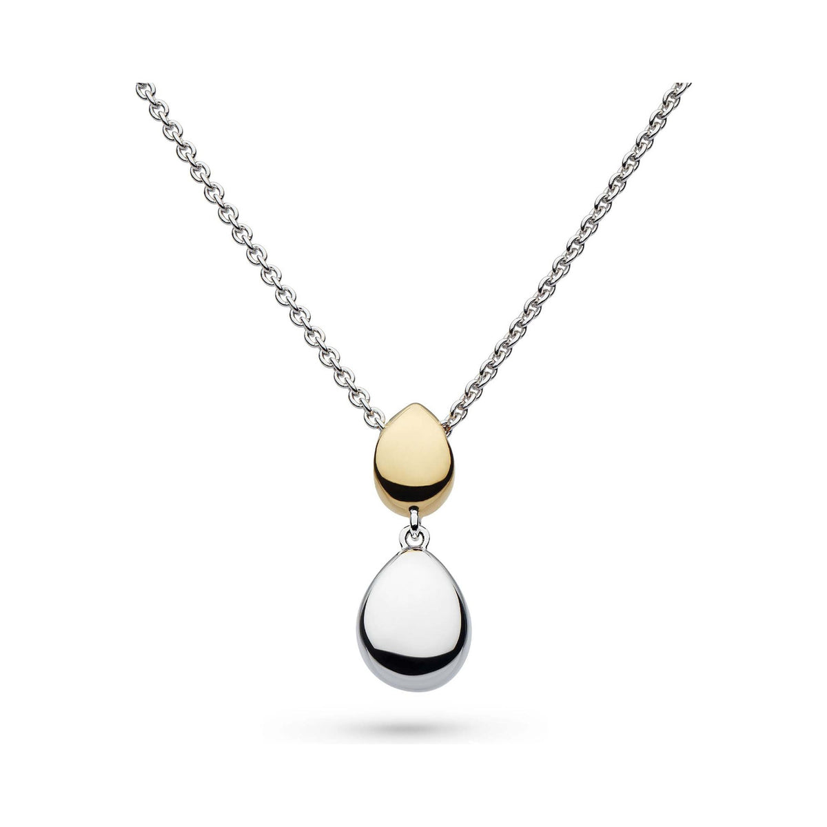 The Kit Heath Coast Pebble double droplet necklace, a silver gold-plated jewelry from Kit Heath, at OD’s Jewellers in St Helens.