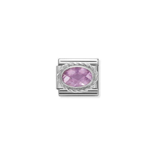 Nomination Composable Silver Oval Pink CZ Charm 330604/003