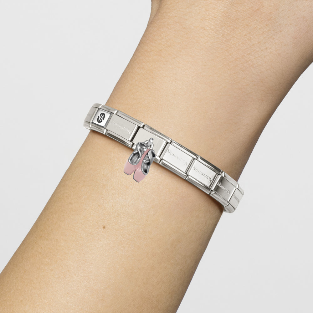 Nomination Composable Silver Pink Ballet Shoes Drop Charm 331805/21