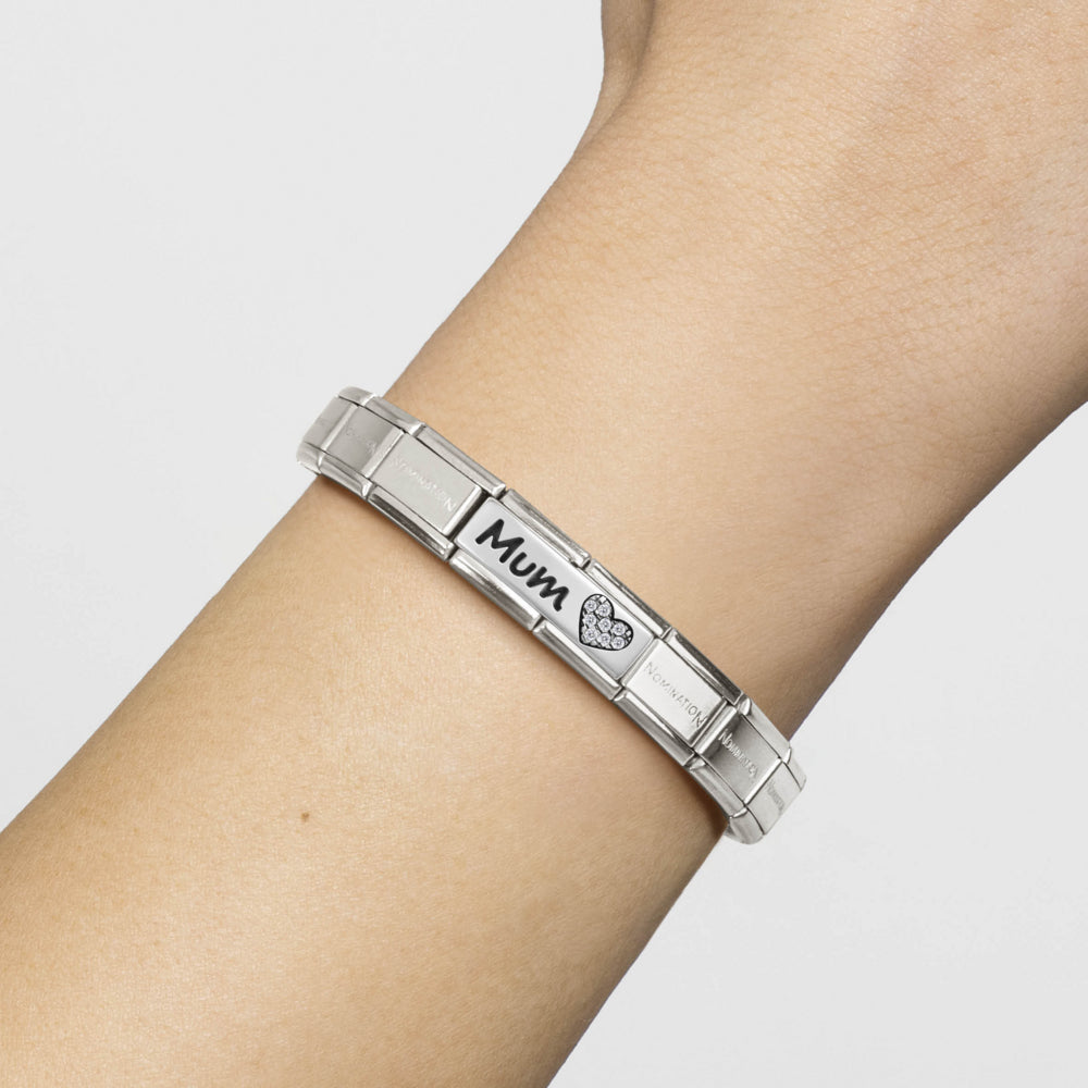 Nomination Composable Silver Double Mum & Heart Charm