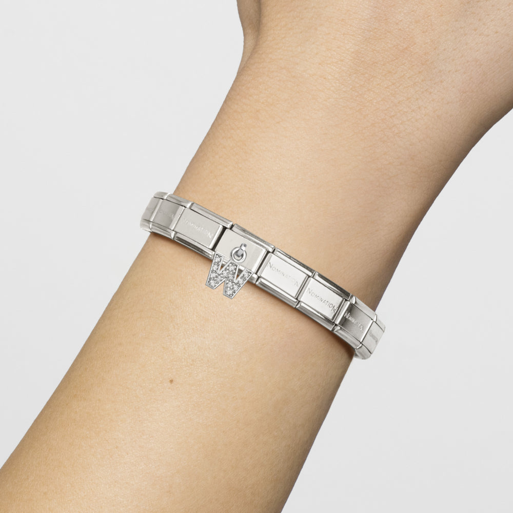Nomination Composable Silver Initial 'W' CZ Drop Charm 331818/23