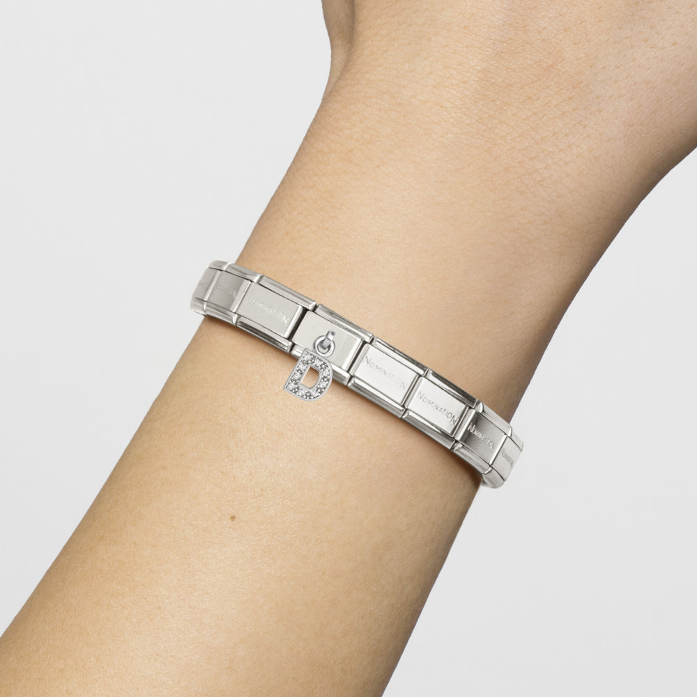 Nomination Composable Silver Initial 'D' CZ Drop Charm 331818/04
