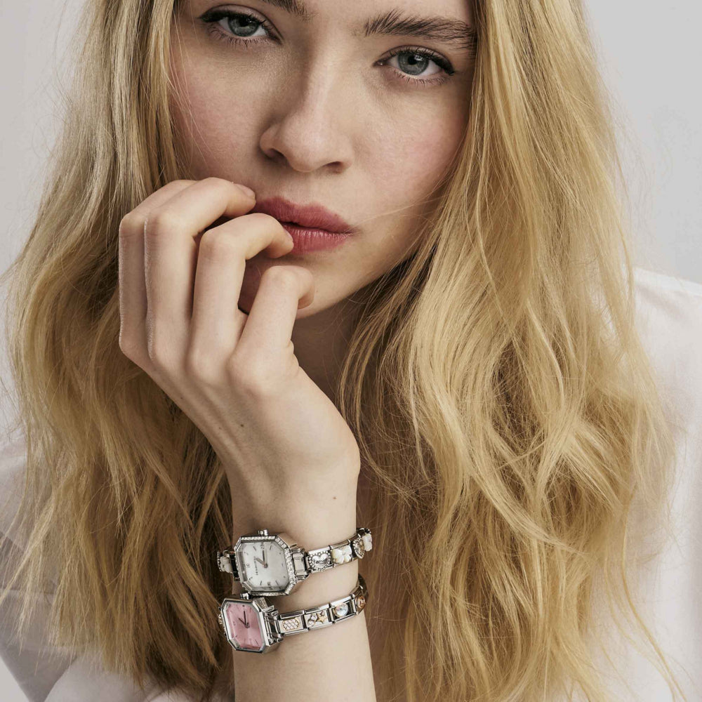 Nomination Paris Rectangular CZ Silver Dial Bracelet Watch 076036/017