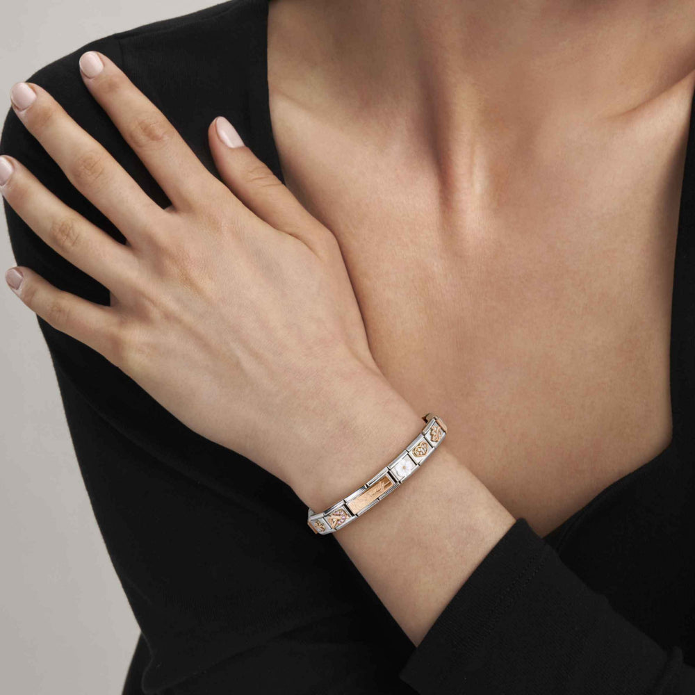 Nomination Double Link Rose Gold Plate