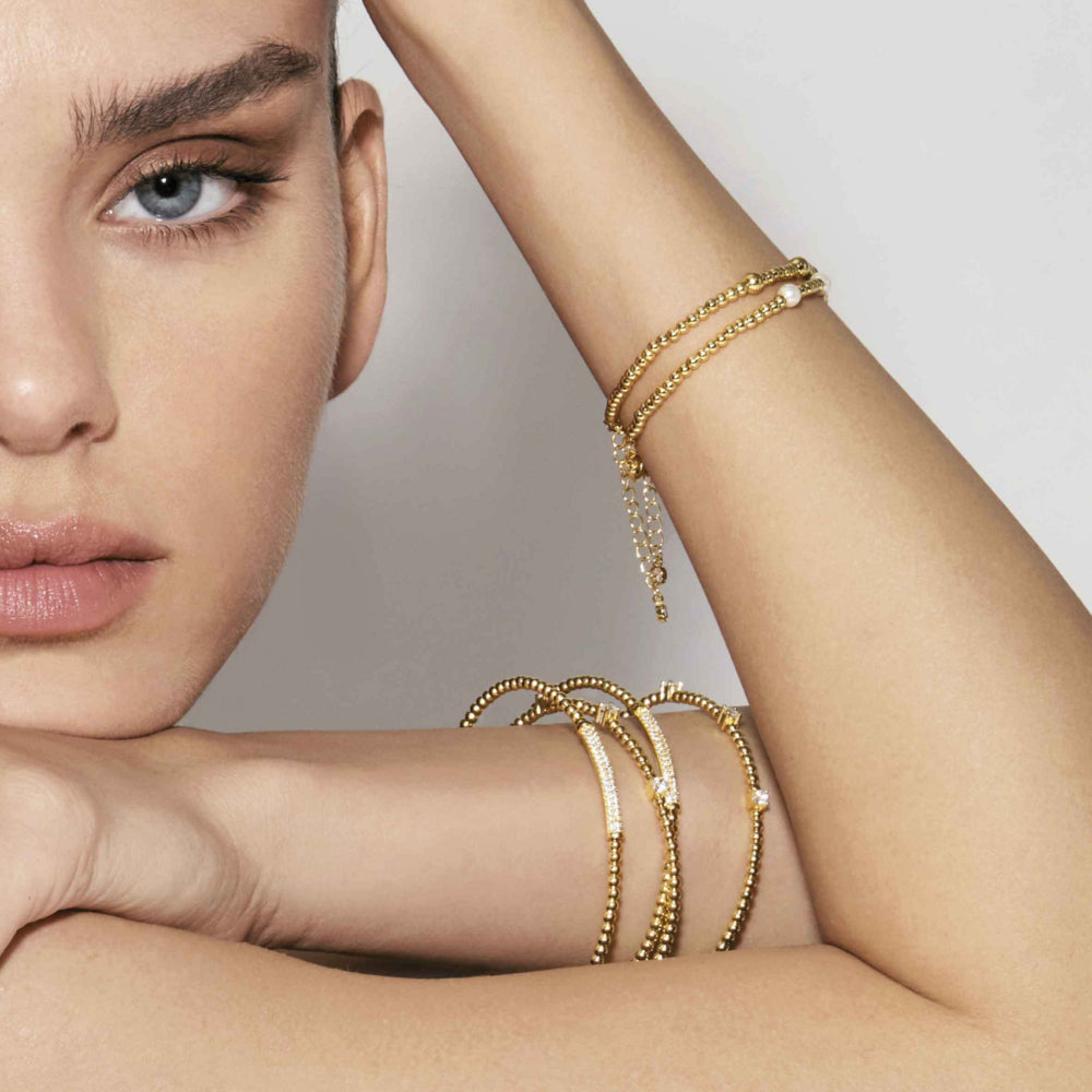 Nomination Fashion Era Beaded Bracelet 925 Silver Gold Plated