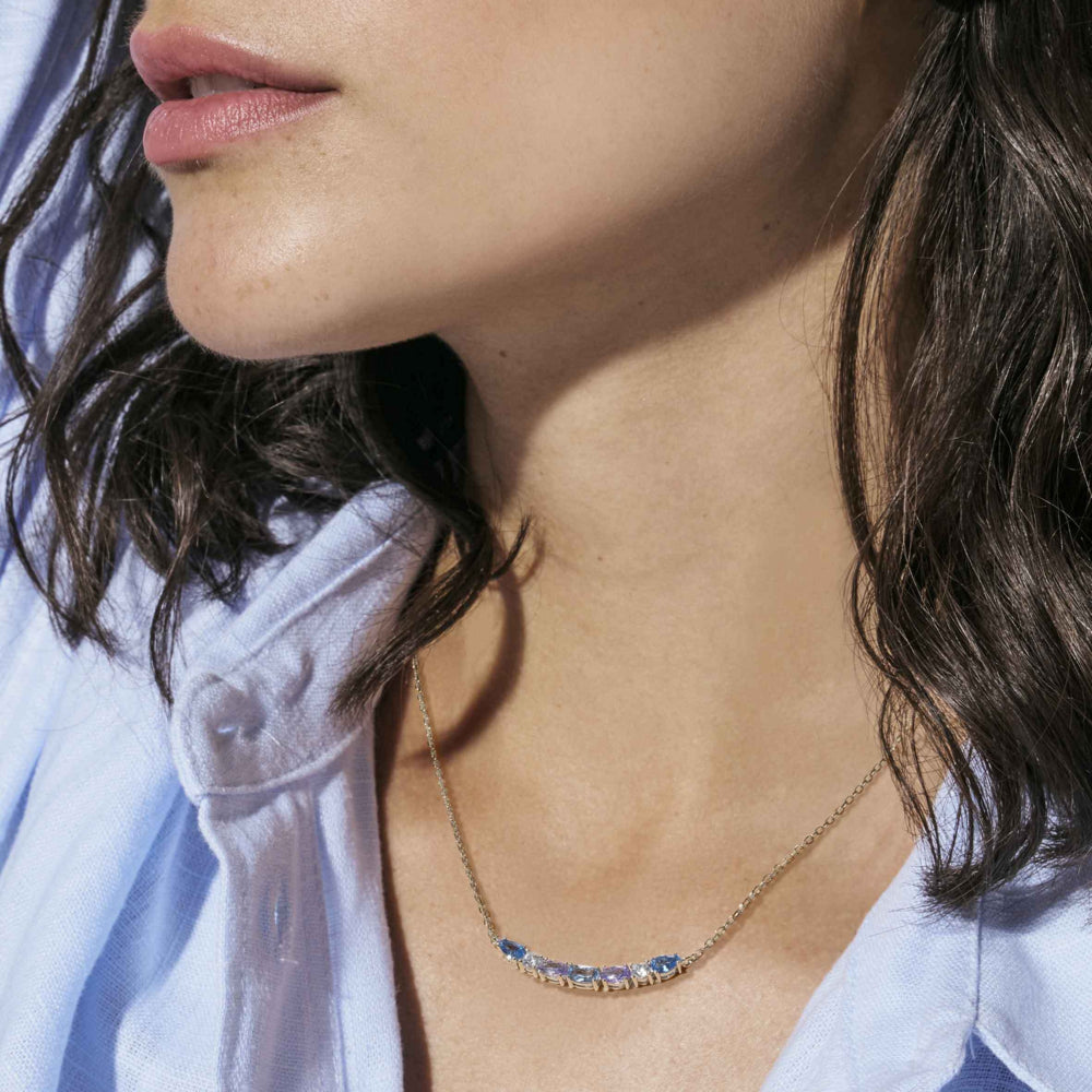 Nomination Colour Wave Mixed Blue, Lavender CZ Necklace