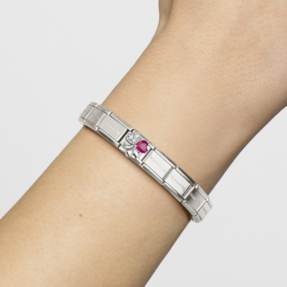Nomination Composable Silver Red & CZ Clover Charm 330322/11