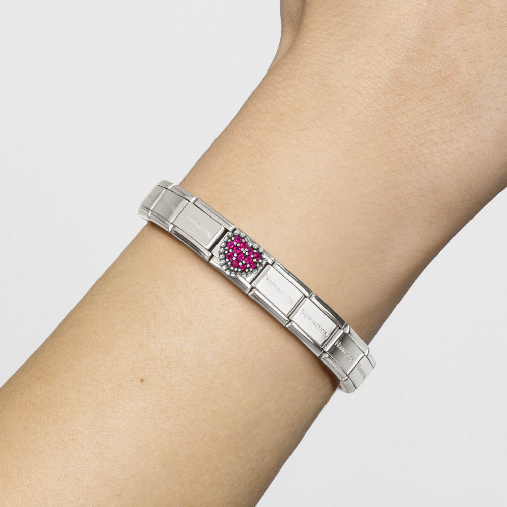 Nomination Composable Silver Pave` Red Heart Charm 330327/08