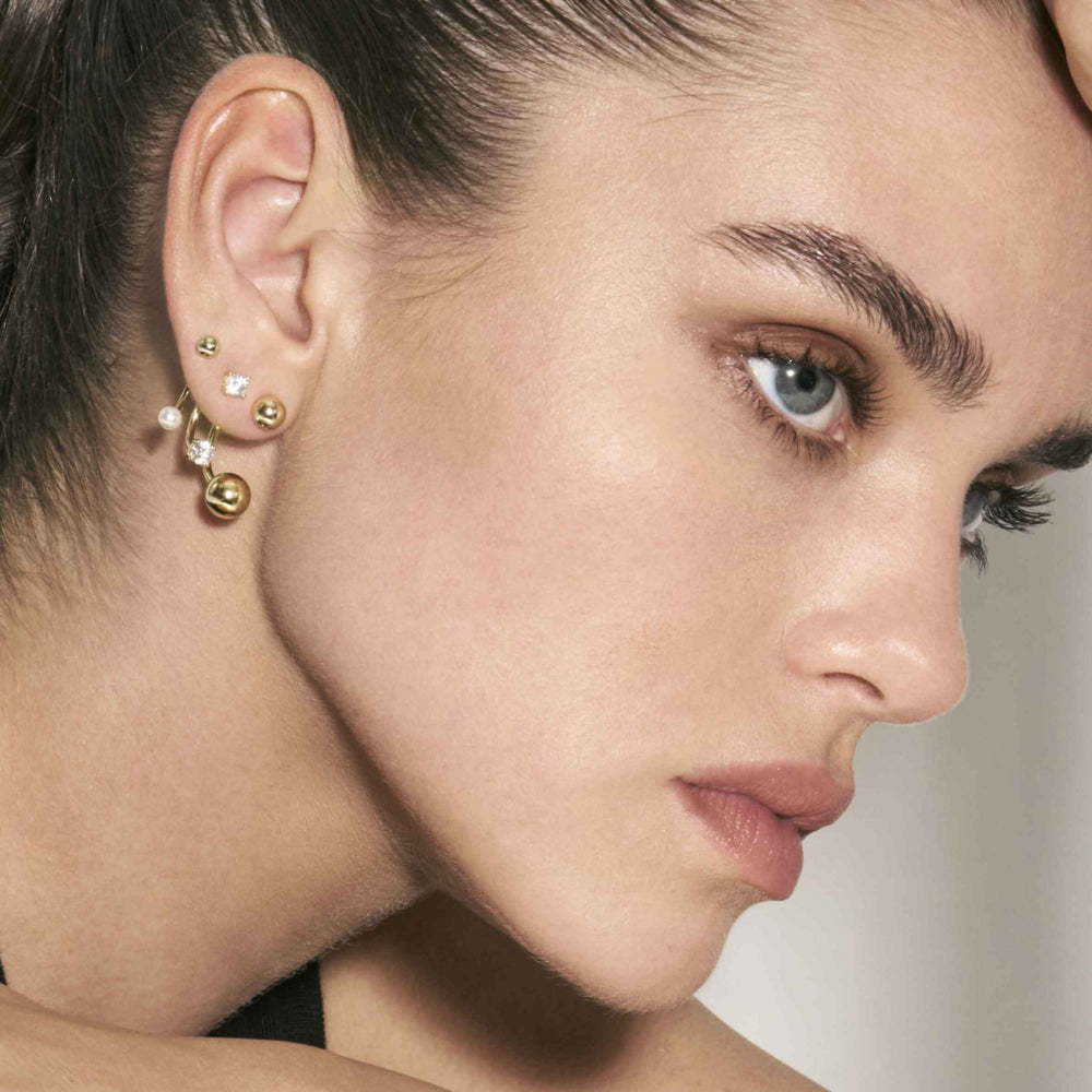 Nomination Fashion Era CZ Earring Jackets 925 Silver Gold Plated