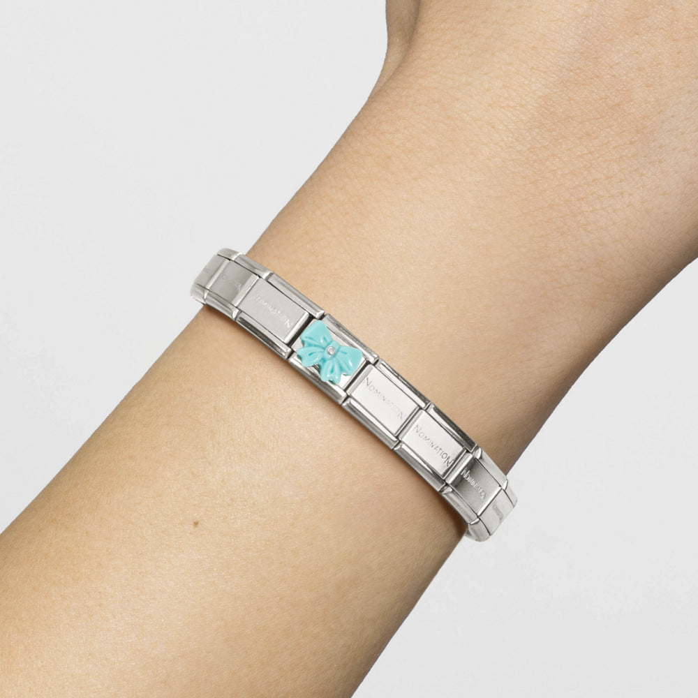 Nomination Composable Silver Turquoise Resin Bow Charm 330509/19