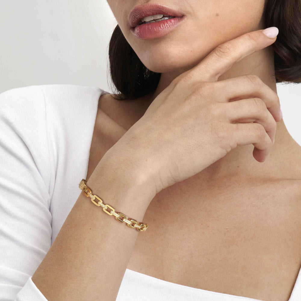 Nomination Pretty Bangles Gold Tone CZ Chain
