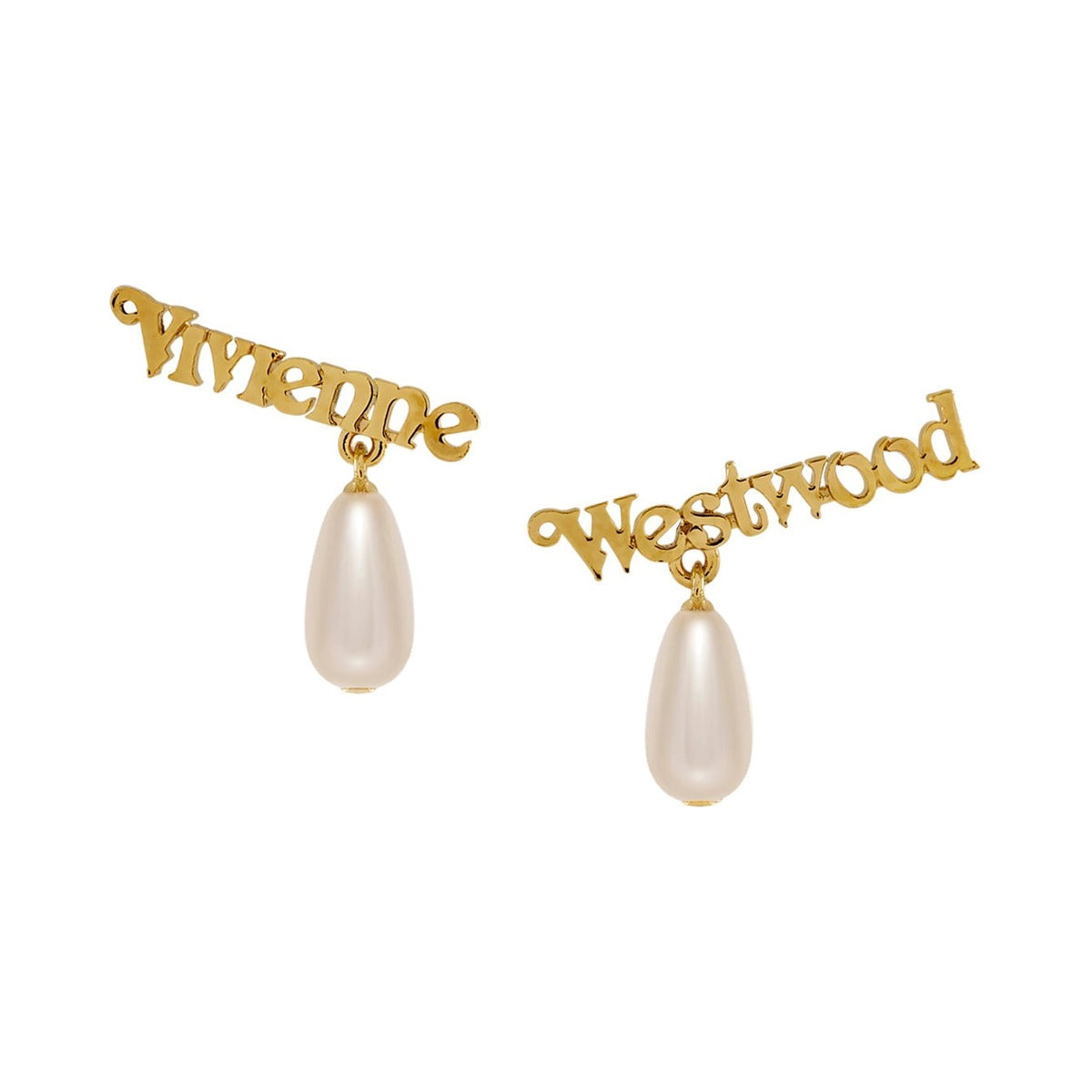 Vivienne Westwood Gold Plated Amelia-Cream Pearl Earrings 6201037E-02R313-