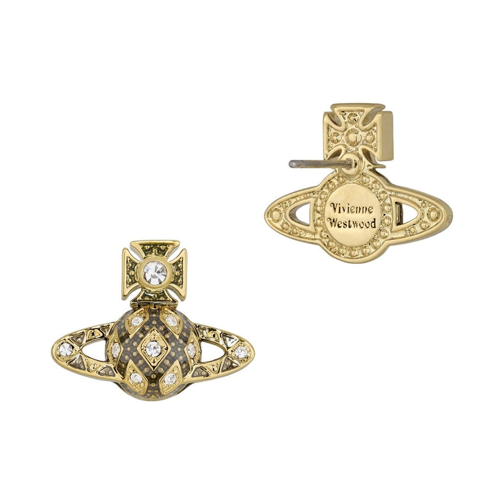 Vivienne Westwood Rachelle Black Bas Relief Earrings 6201038Q-02RA37- — view 2
