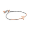 Nomination Milleluci bracelet showcasing a rose gold star charm. Stainless steel and rose gold PVD add a touch of elegance.