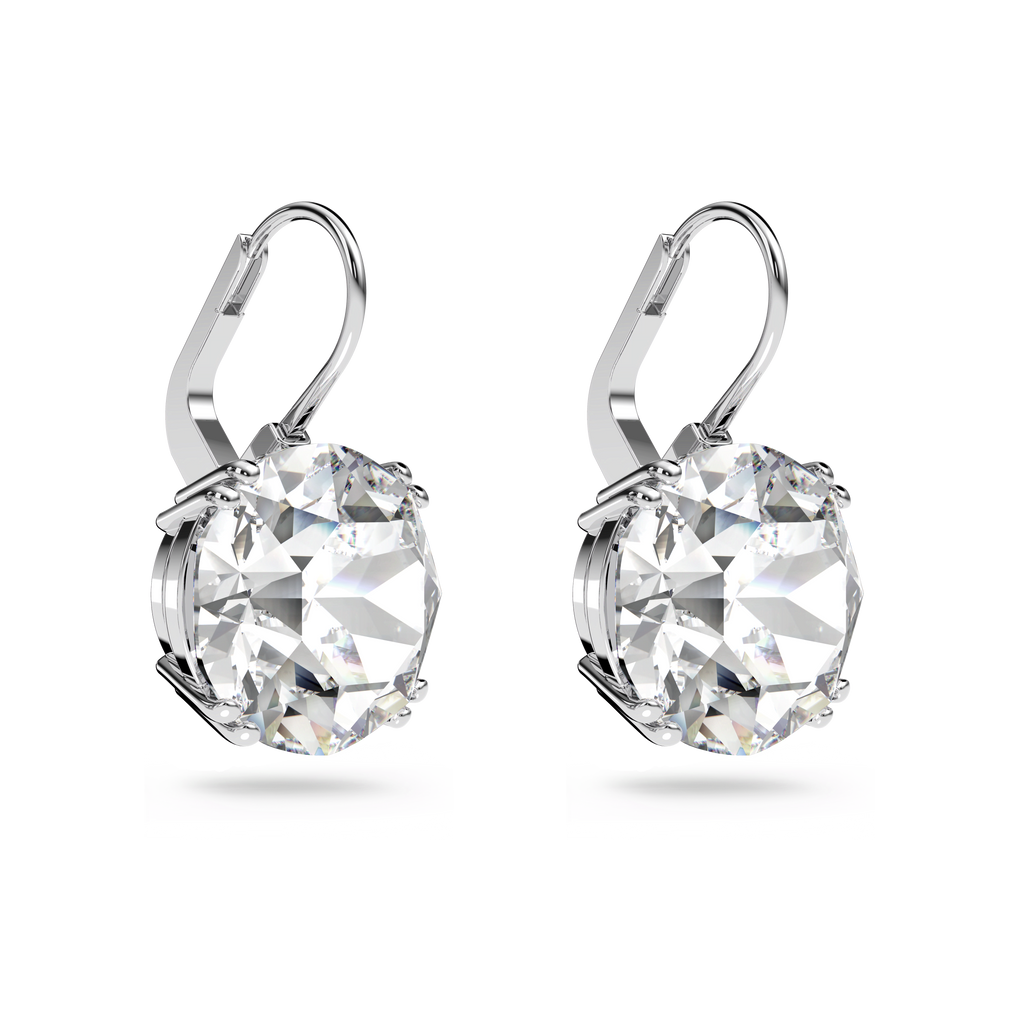 Swarovski Millenia Round Cut Crystal Drop Earrings Rhodium Plated — view 4