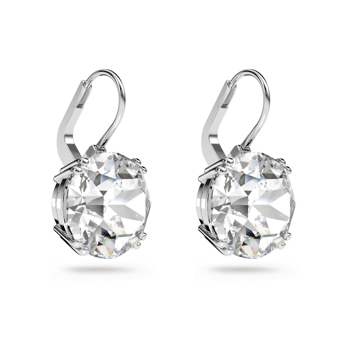 Swarovski Millenia Round Cut Crystal Drop Earrings Rhodium Plated — view 4