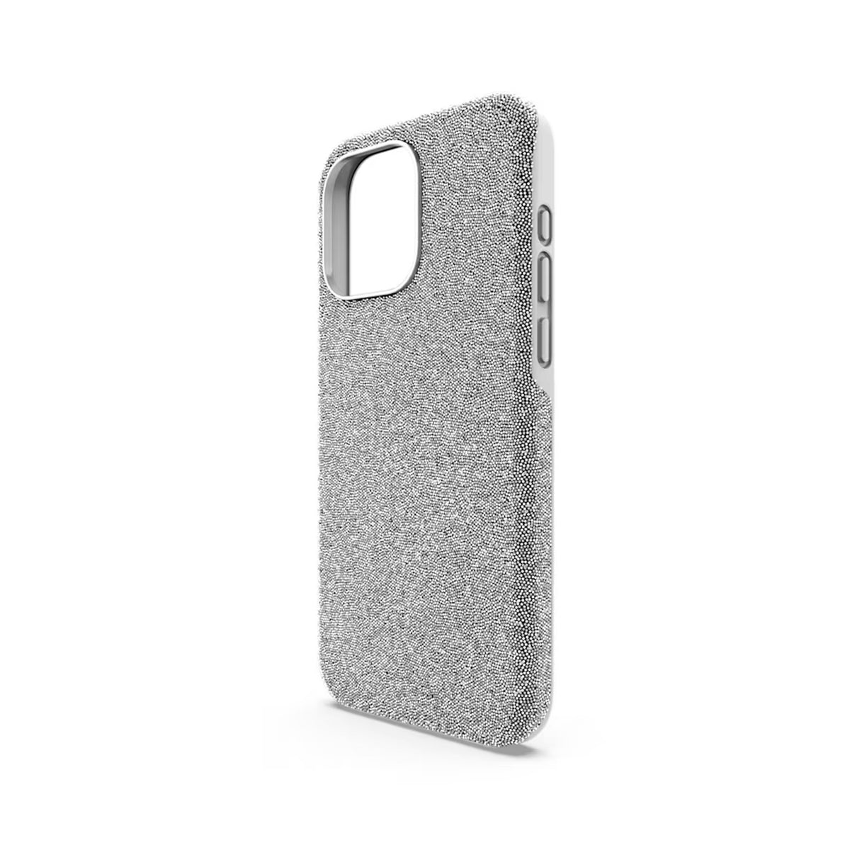 The Swarovski High iPhone 15 Pro Max case, a silver crystal-studded metal case from Swarovski, uncategorized, available at OD’s Jewellers in St Helens