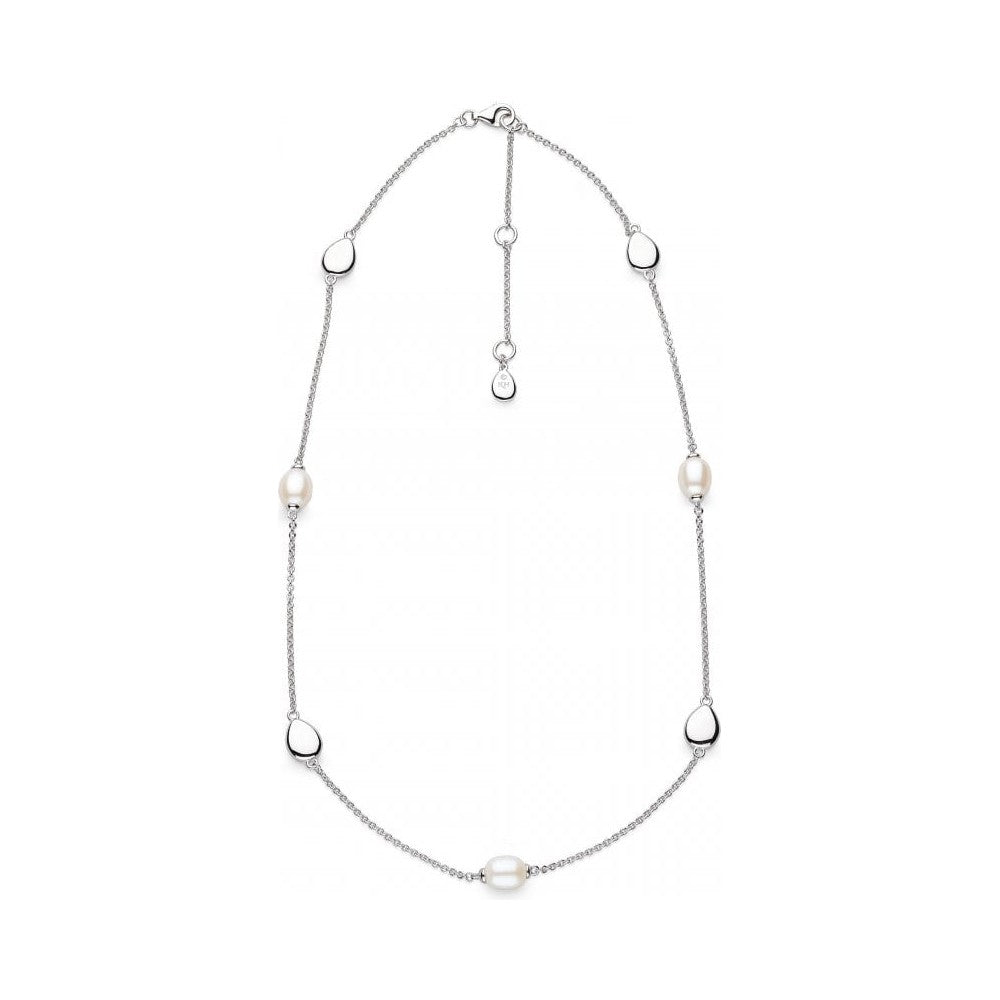 Kit Heath Coast Pebble Pearl Necklace in Silver by Kit Heath