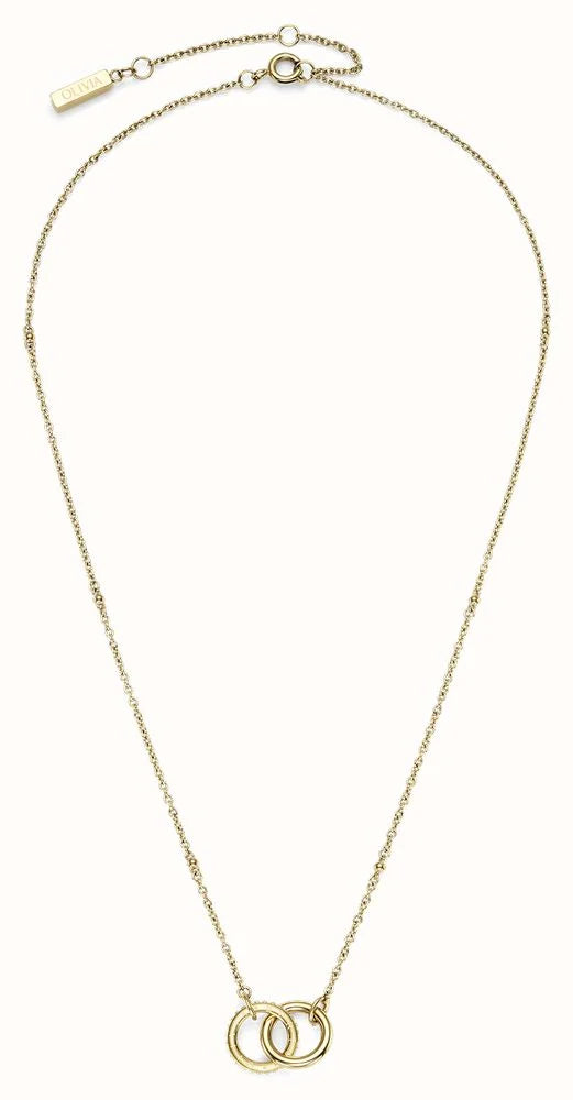 Olivia Burton Amity Interlock Circles Necklace Stainless Steel Gold Plated by Olivia Burton