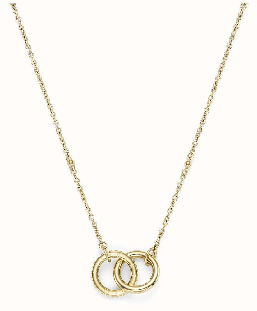 Olivia Burton Amity Interlock Circles Necklace Stainless Steel Gold Plated by Olivia Burton