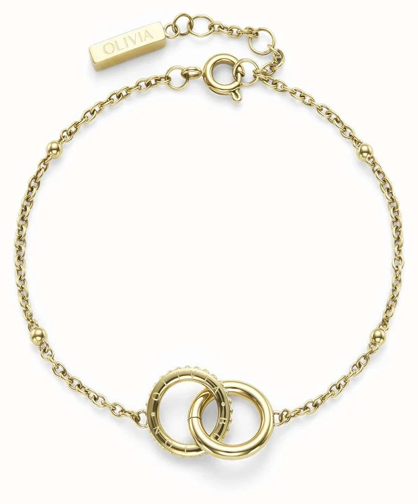 Olivia Burton Amity Interlock Circles Bracelet Stainless Steel Gold Plated by Olivia Burton