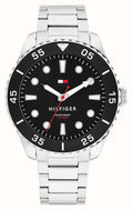 Tommy Hilfiger Mens Oceanic Black Dial Bracelet Watch Stainless Steel by Tommy Hilfiger