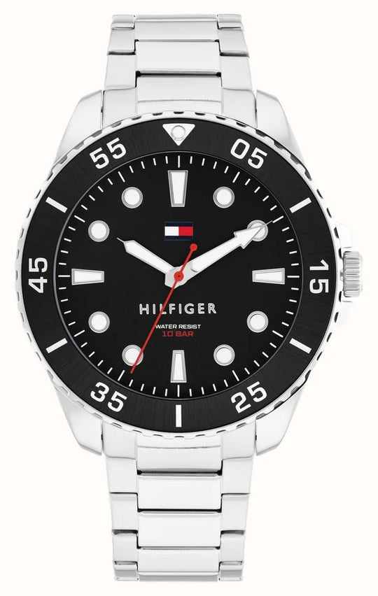 Tommy Hilfiger Mens Oceanic Black Dial Bracelet Watch
