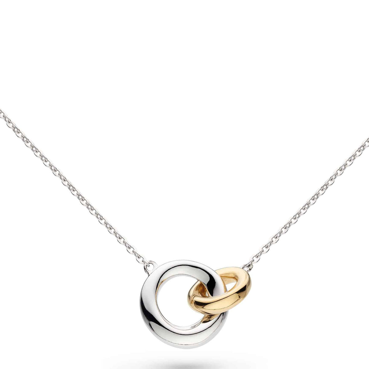 Kit Heath Bevel Cirque Link Necklace, silver and gold-plated necklace from Kit Heath, at OD’s Jewellers in St Helens.
