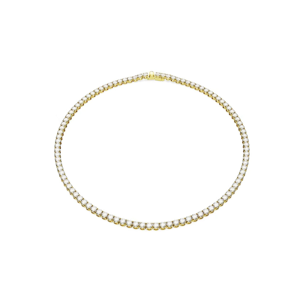 The Swarovski Matrix Tennis Necklace, a gold plated jewelry necklace from Swarovski, available at OD’s Jewellers in St Helens.