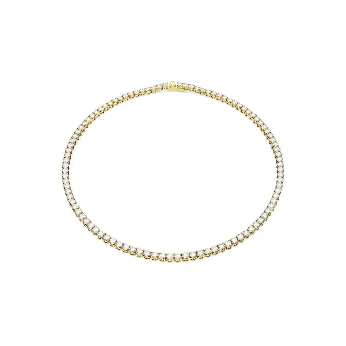 The Swarovski Matrix Tennis Necklace, a gold plated jewelry necklace from Swarovski, available at OD’s Jewellers in St Helens.