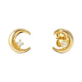Nomination Dream Beats Gold Tone CZ Moon Earrings 242603/023