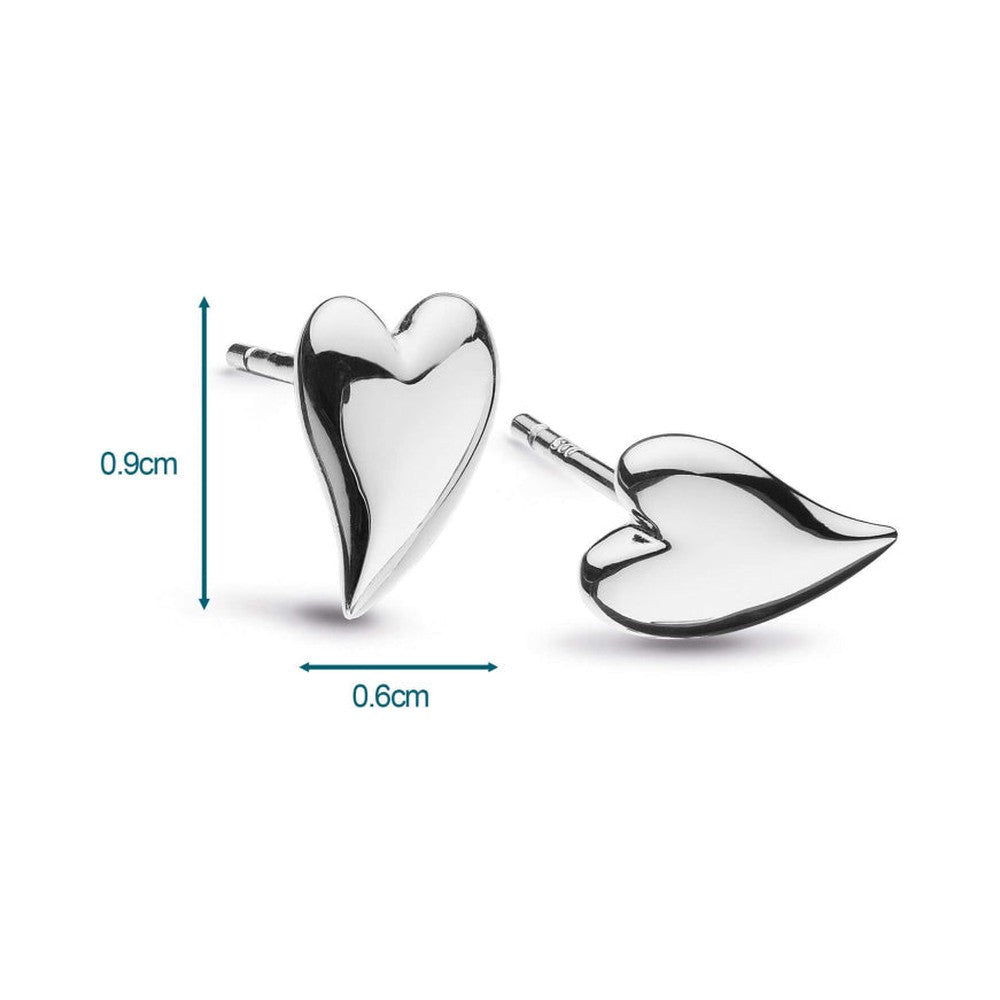 Kit Heath Silver Desire Kiss Mini Heart Stud Earrings 40BK — view 4