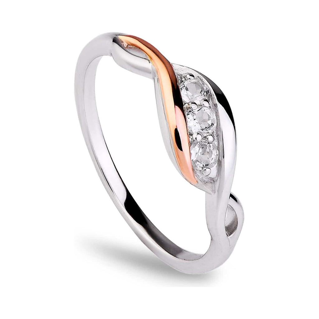 Clogau Past Present Future Ring With White Topaz In Sterling Silver