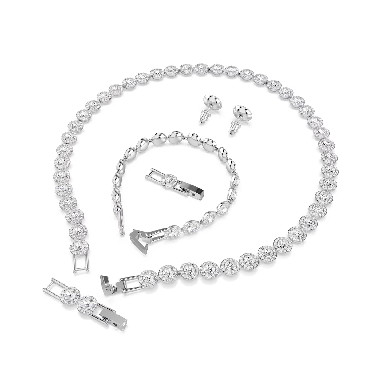 Swarovski Una Angelic Necklace Bracelet & Earrings Set Rhodium Plated — view 6