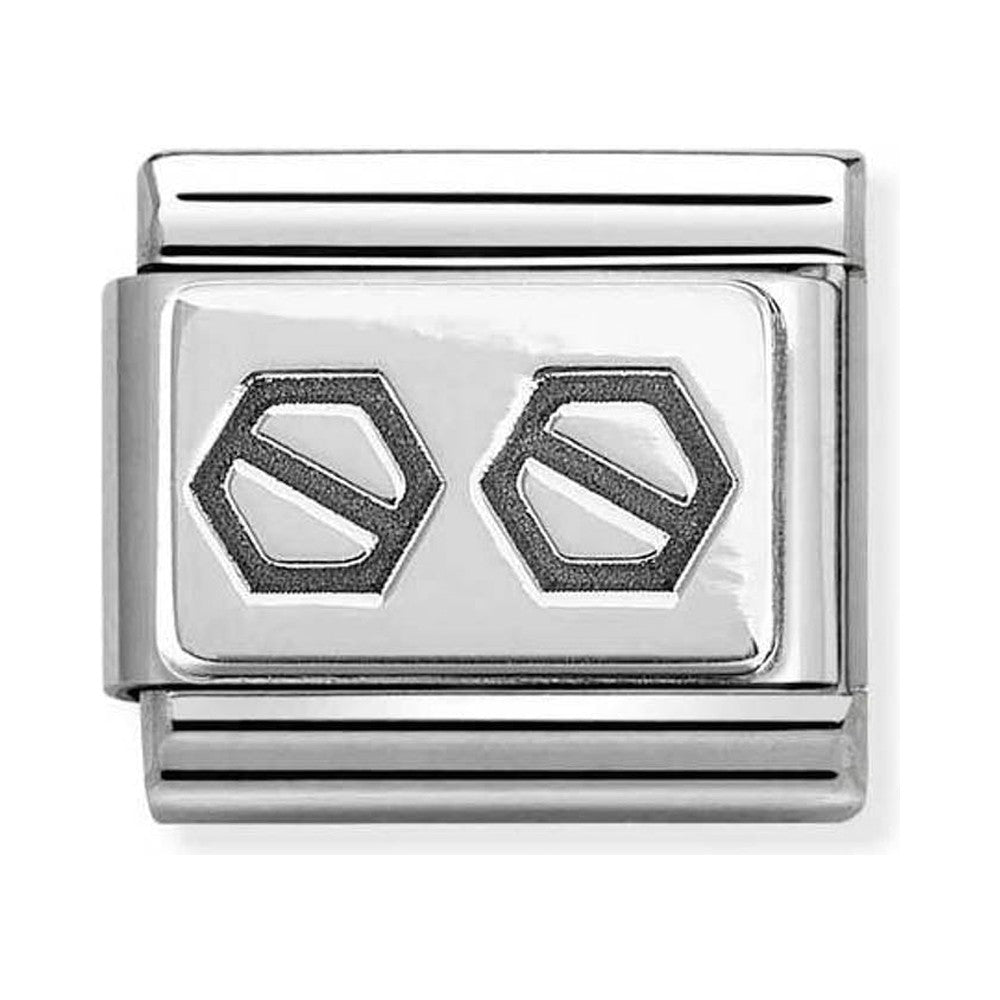 Nomination Composable Silver 2 Hex Screws Charm 330102/62 *
