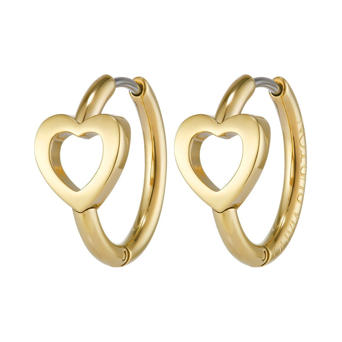 Olivia Burton Gold Plated Kindred Interlink Heart Hoop Earrings 24100556
