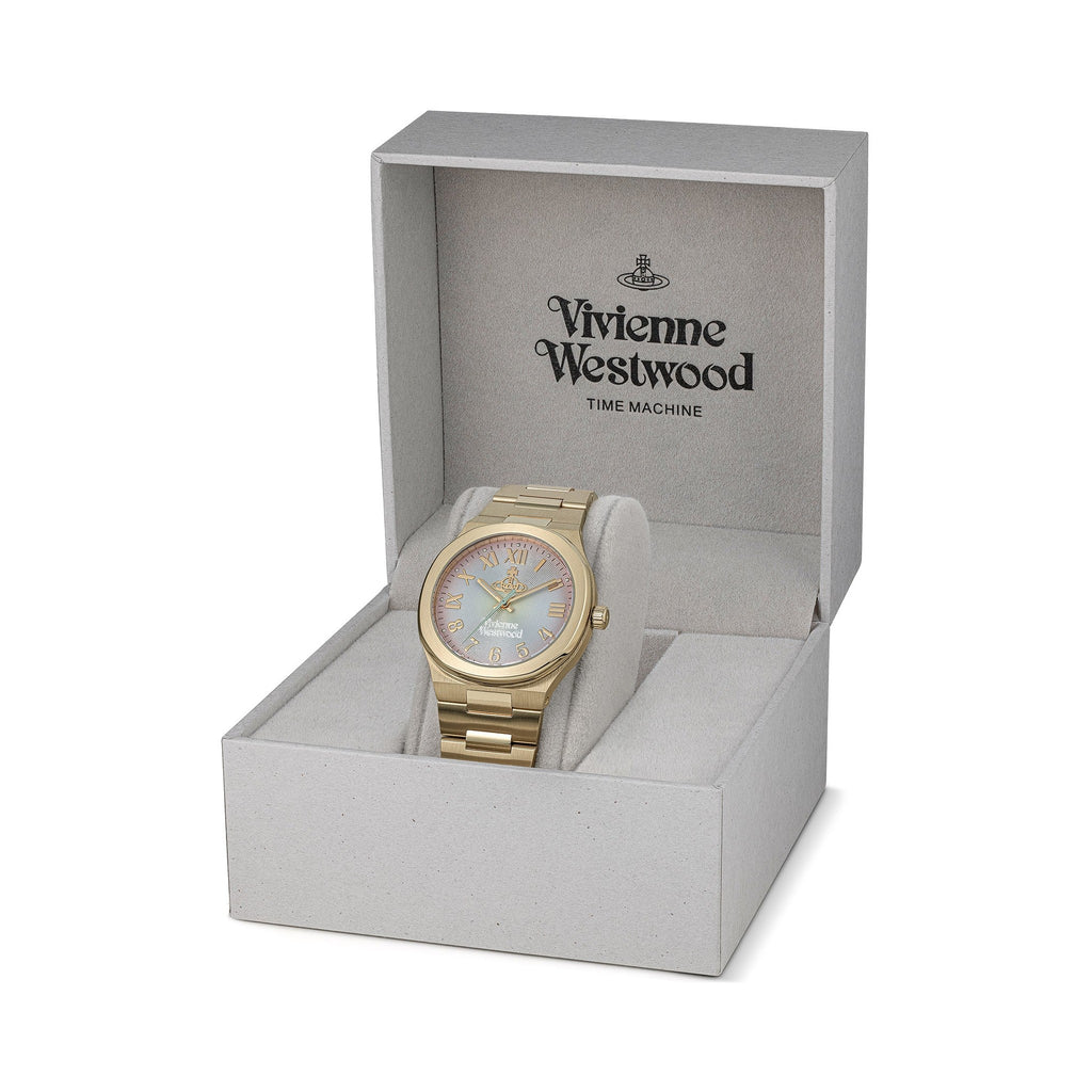 Vivienne Westwood Ladies Merton Pink, Silver Green Ombre Dial Gold Plated Bracelet Watch by Vivienne Westwood