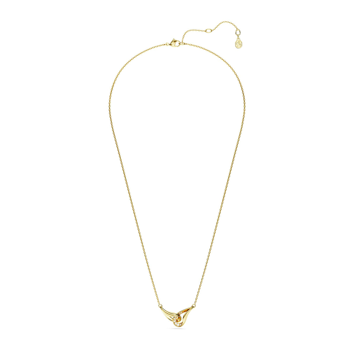 Swarovski Classica Silver Gold Tone Interlocking Zirconia Necklace 5745560
