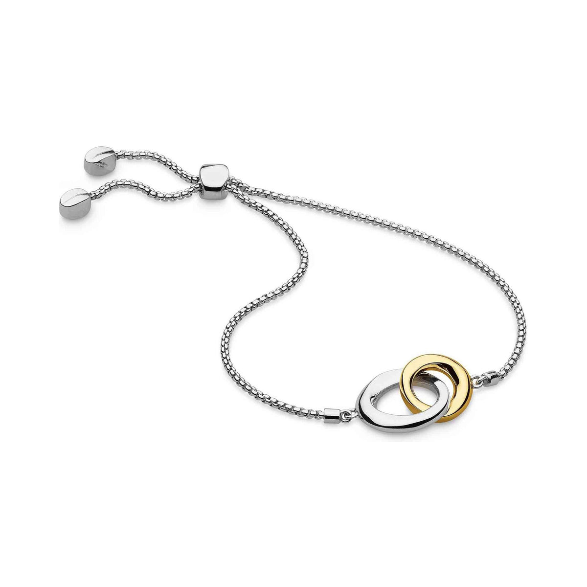 The Kit Heath Bevel Cirque Link Golden Toggle Bracelet, a two-tone silver and gold plated bracelet from Kit Heath, OD’s Jewellers in St Helens.