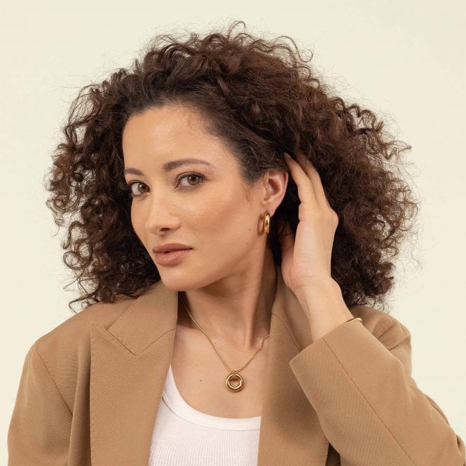 BOSS Live Hoop Earrings in Gold Plated Stainless Steel by BOSS