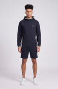 BOSS Black Sense Hooded Jacket & Sense Jogger Shorts Dark Blue Set
