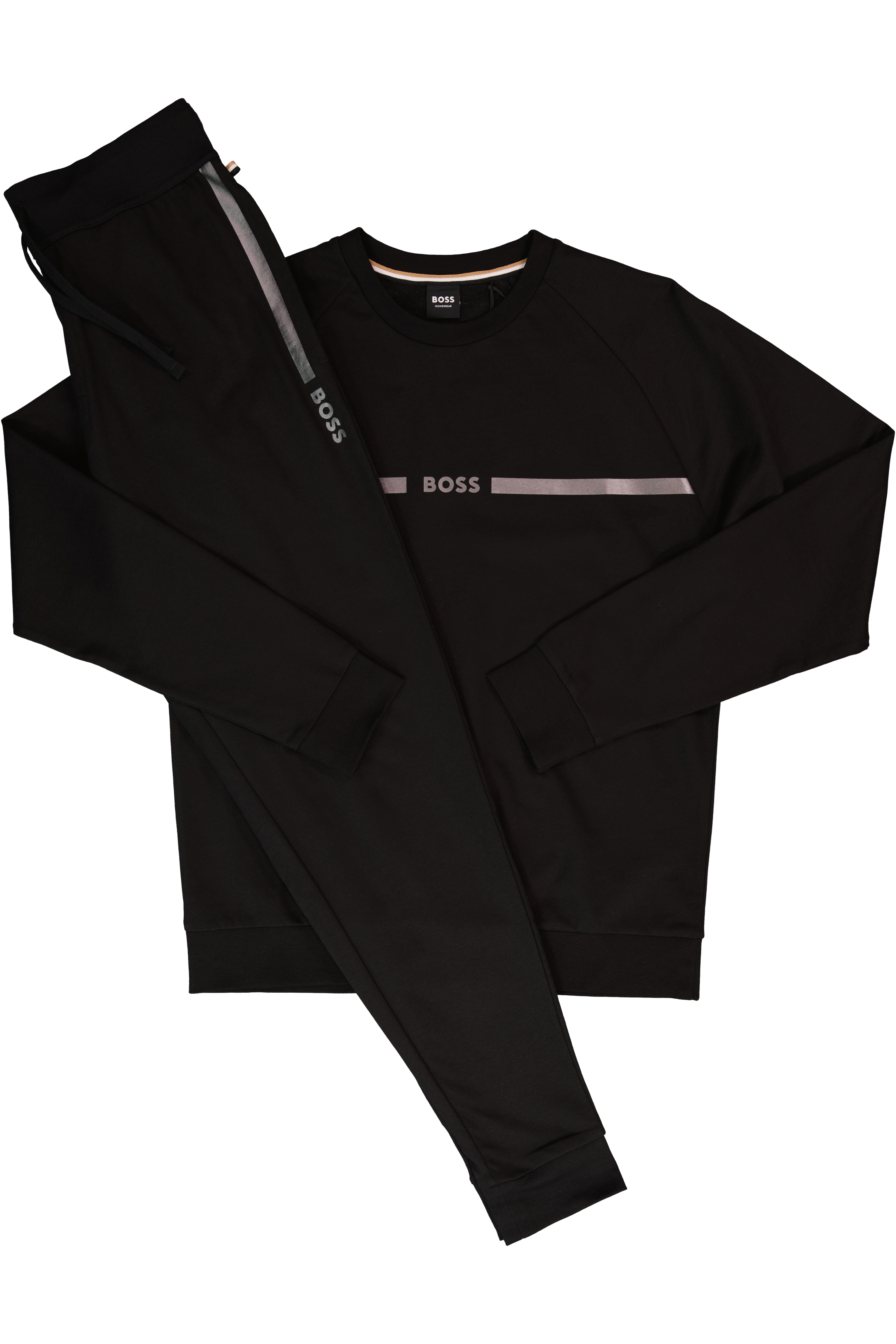 Men's BOSS Black Authentic Black Sweatshirt And Authentic Black Pants Tracksuit Set