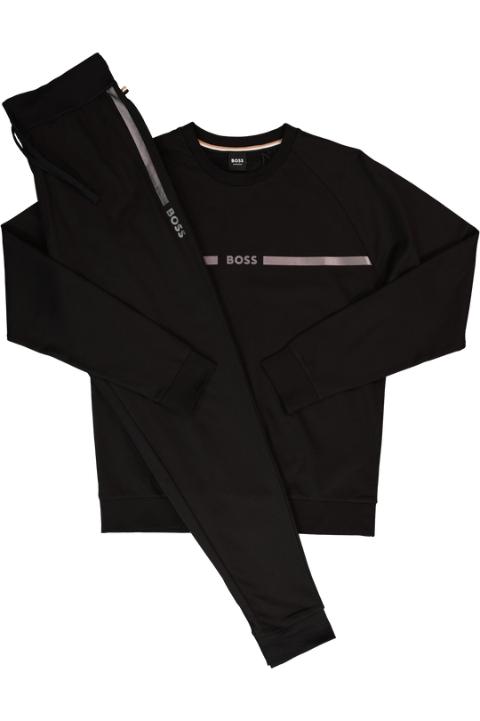 Men's BOSS Black Authentic Black Sweatshirt And Authentic Black Pants Tracksuit Set