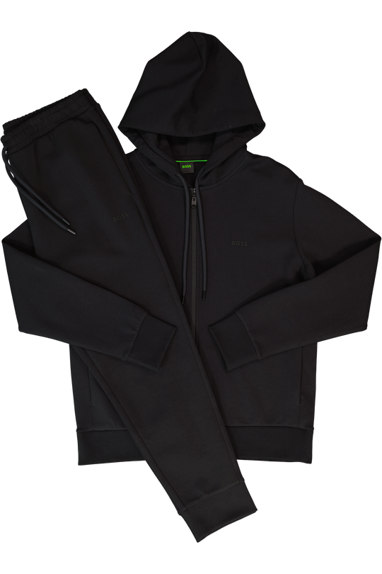 BOSS Green Saggy Black Hoodie & Hadiko Joggers Tracksuit Set