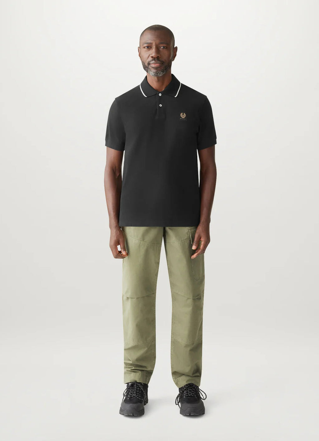 Men's Belstaff Black Tipped Polo Shirt