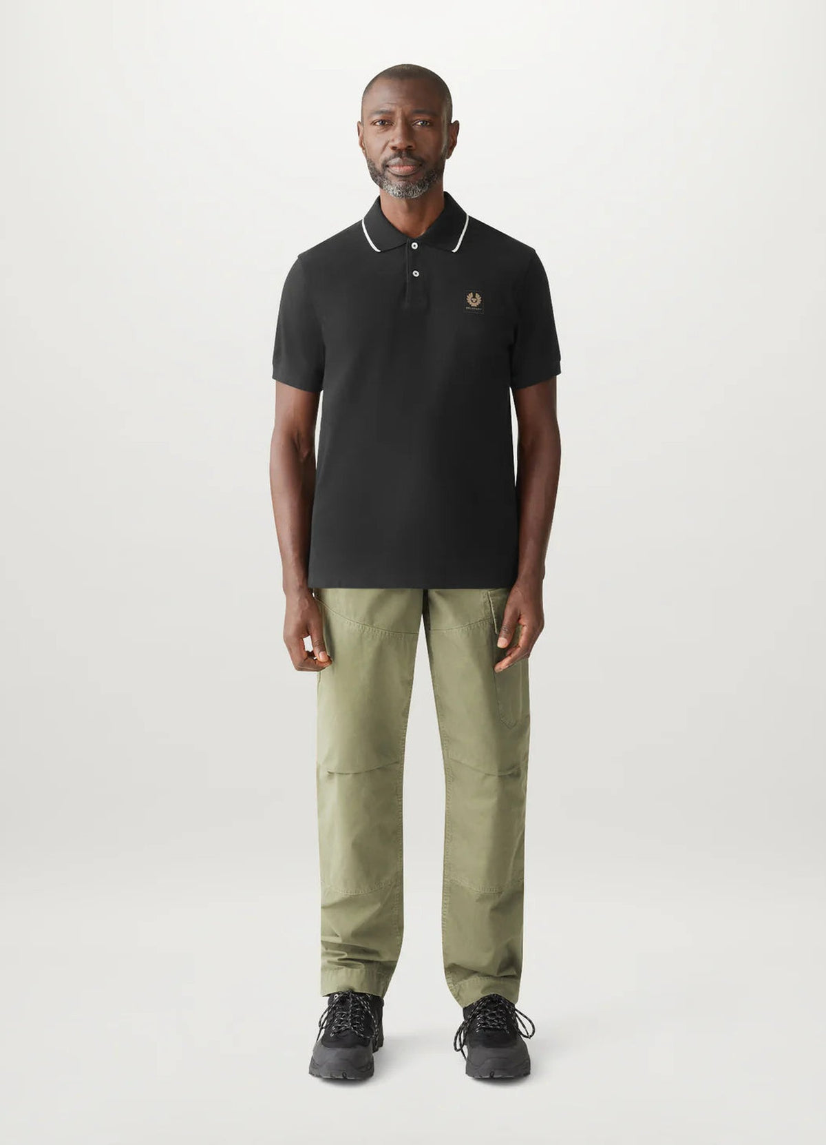 Men's Belstaff Black Tipped Polo Shirt