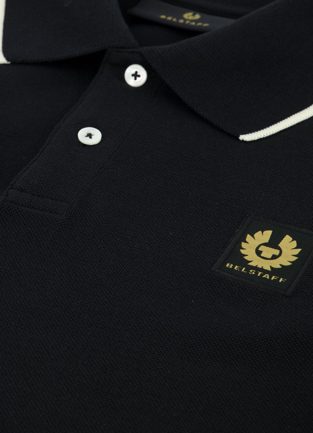 Men's Belstaff Black Tipped Polo Shirt