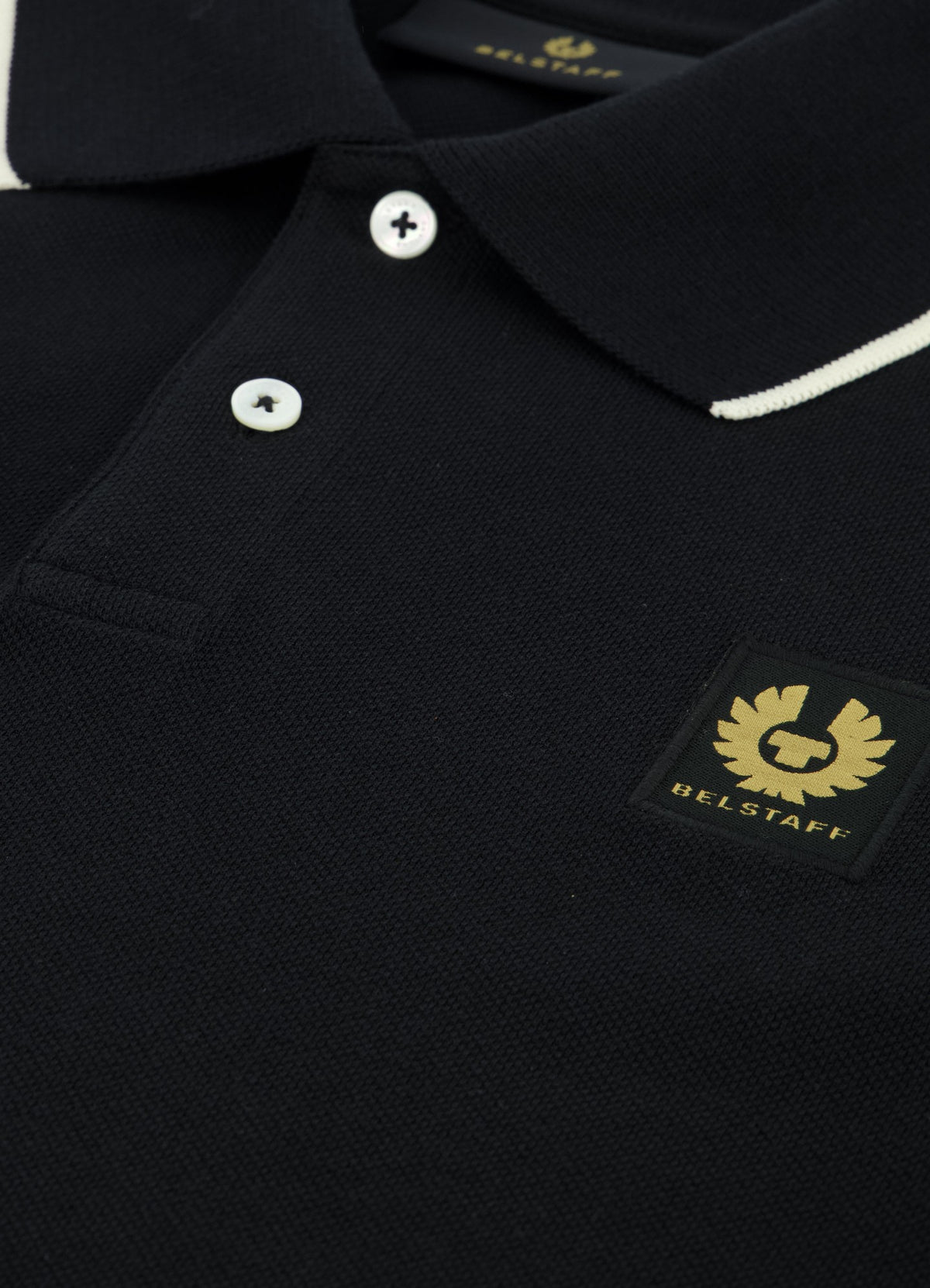 Men's Belstaff Black Tipped Polo Shirt