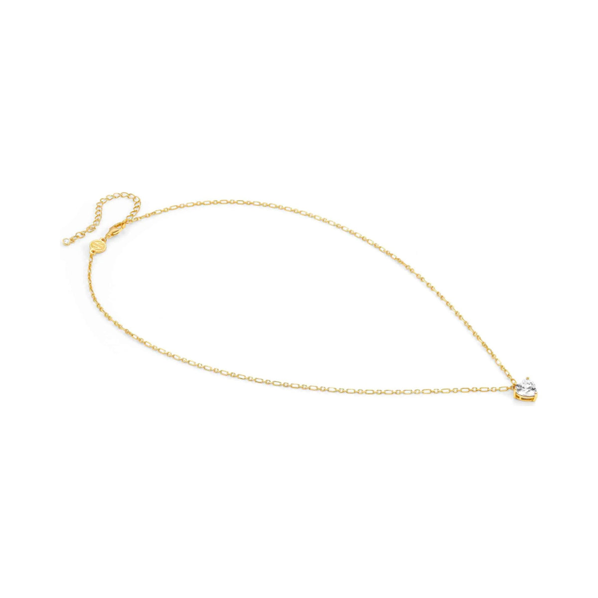 Close-up of the Nomination Sweetrock love necklace, showcasing the silver GP pendant and gold chain.