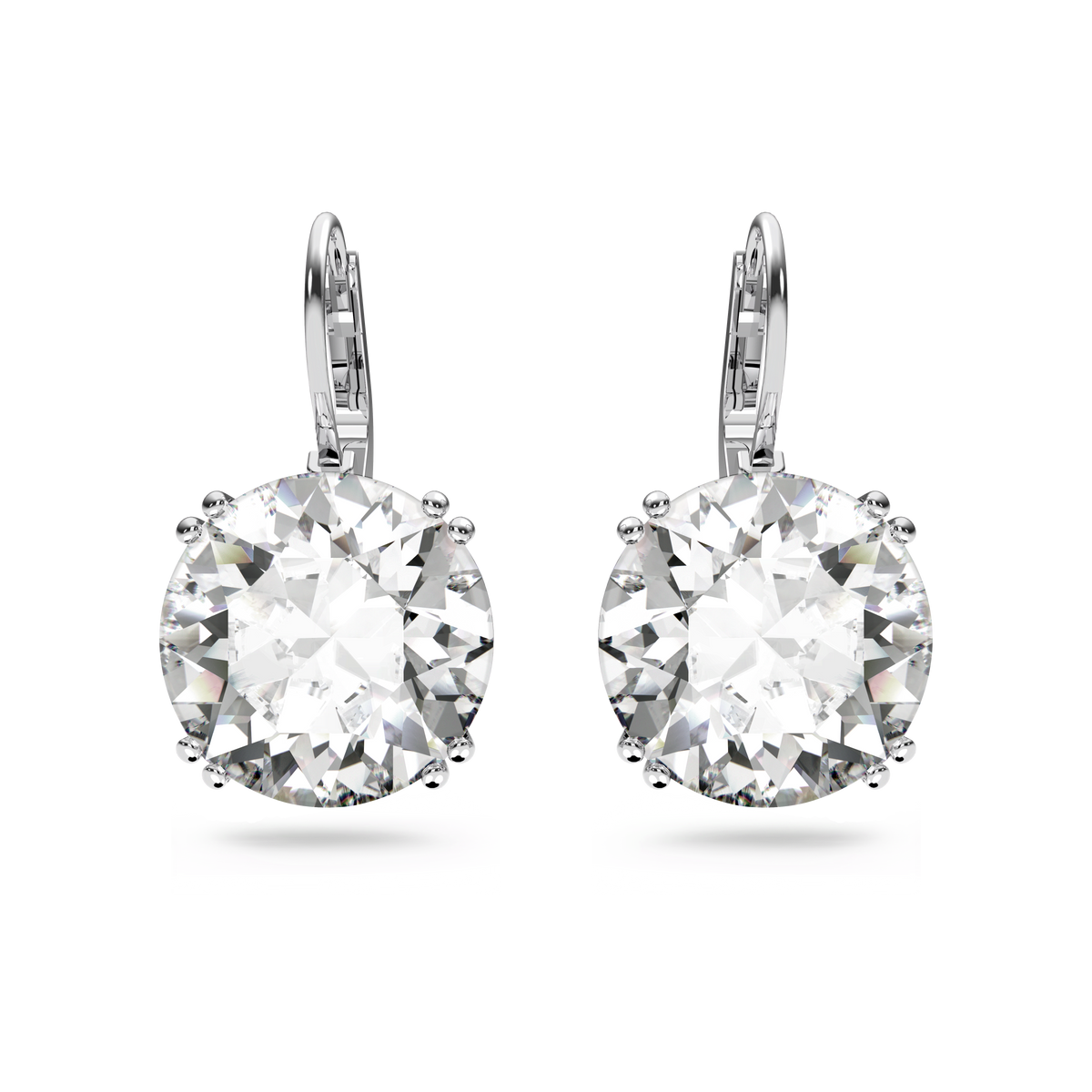 Swarovski Millenia Round Cut Crystal Drop Earrings Rhodium Plated — view 2
